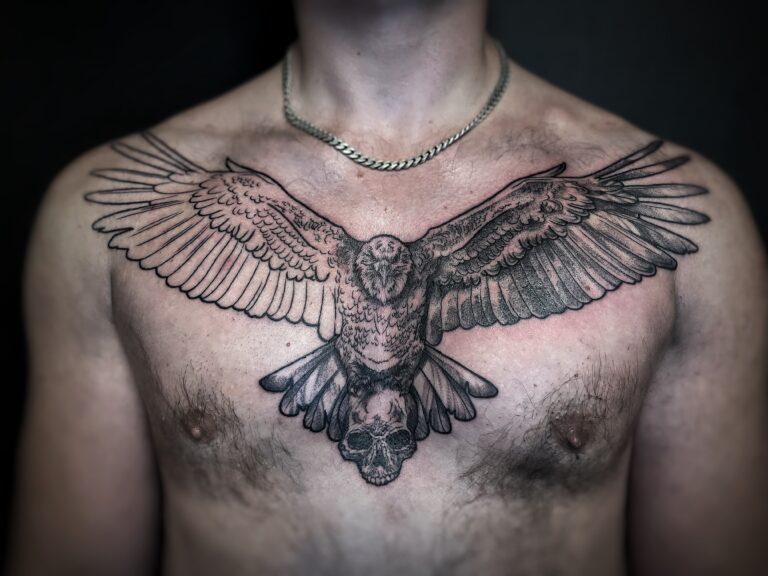 tau-stavanger-jørpeland-eagletattoo-eagle-ørn-fugl-animaltattoo-dyretatovering-svarthvit-bnw